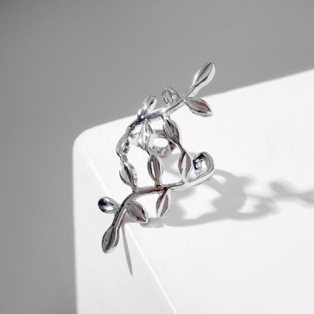 Earring "Kaff" Flora, silver color-1