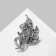 Brooch "Liszt" shimmering, the color of the mix in black silver