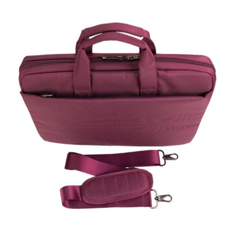 Business bag, lightning department, external pocket, burgundy color-1