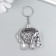 Metal keychain "Elephant in Popon" silver 4.5x4.5 cm