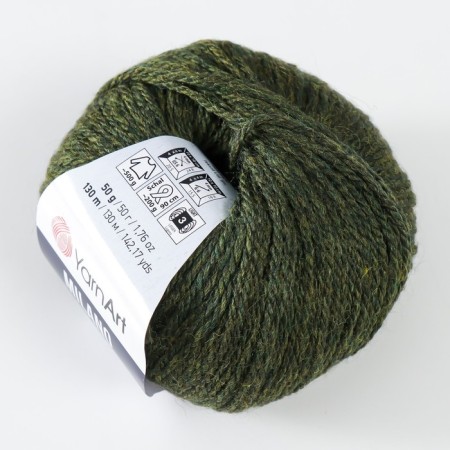 Yarn "Milano" 8%alpaca, 20%wool, 8%viscose, 64%acrylic 130m/50g (874 green)-1