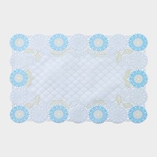 Салфетка ажурная для стола «Подсолнухи», 45×30 см, цвет жёлто-голубой