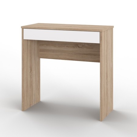 Written Nordik table with a box, 750x350x750, sonoma oak/white