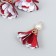Decor Textile "Flower 2 Colors with Pearl. Borded and White" set 6 pcs 3 cm