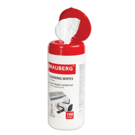 Cleaning napkins for plastic, wet, 100 pieces in the tube-1