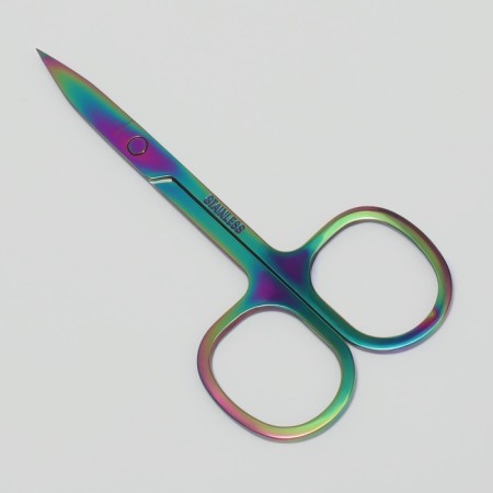 Scissors manicure, bent, wide, 9 cm, chameleon color-2