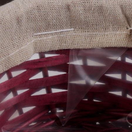 Wicker basket "twisted", 18 × 10/26 cm, willow, fabric-3