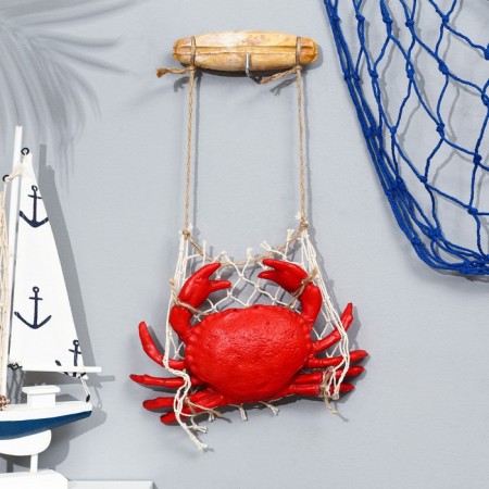 Сувенир морской Краб в сетке 22*14см-1