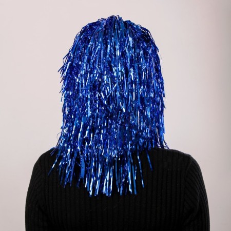 Carnival wig "Rain", 35 cm, blue color-1