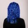Carnival wig "Rain", 35 cm, blue color