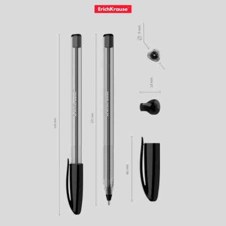 Ballic handle Erichkrause U-108 Classic Stick, a needle node 1.0 mm, black ink black, ultra-soft letter-3