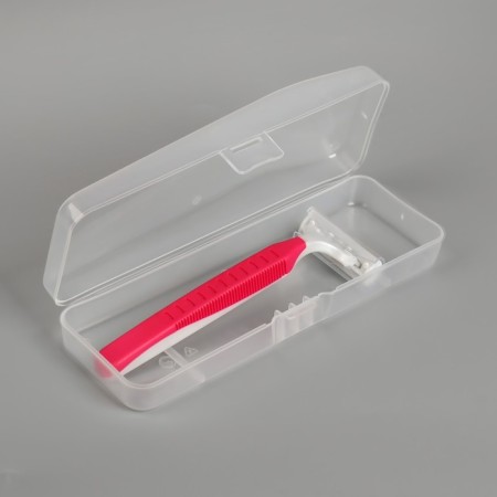 Academician for razor, with a lid, 15 × 5 × 3 cm, the color is transparent-1