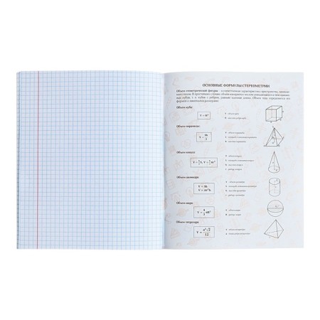 Subject notebook Calligrata Top "School style", 48 sheets in a geometry cage, reference material, plastic cover, offset unit-4