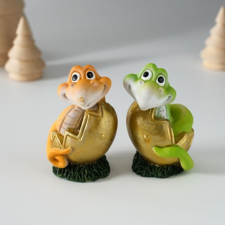 Polystone souvenir "Snake in the shell" MIX 4x4x6.5 cm-1