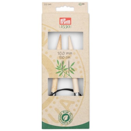 Circular knitting needles, bamboo, 10.0 mm/80cm, 1 pc