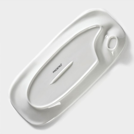 Porcelain dish with magistro sauce "Blanche", 28 × 12.5 cm, white color-3