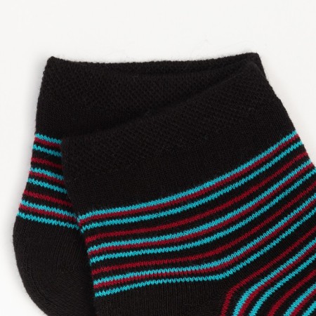Women's terry socks shortened, black color, size 23-25-2