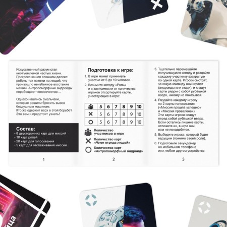 Board game "Rise of Machines", 43 cards, 10+-2