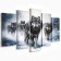 Carty watch Wall Modular Wolves, silent, 80 x 140 cm