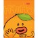 Notebook of 48 sheets of the "mischievous orange" cage, covered cardboard, selective matte varnish, block 65 g/m2, 5v mix