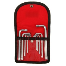 A set of keys to the Matrix Torx 12312, Tamper, 9 pcs, T10-T50, CRV, short, satin, cover.