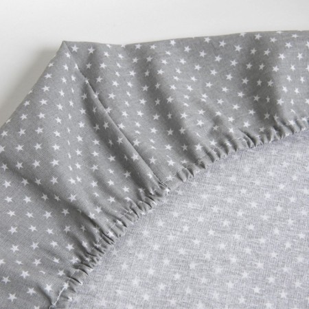 Sheet on the elastic band “Small stars”, size 60x120 cm, color gray color-4