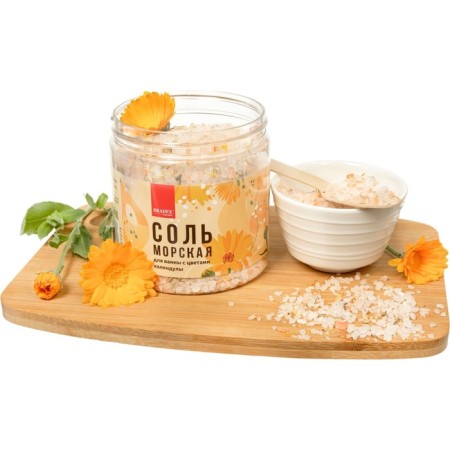 Bradex bath salt for a bath, with calendula flowers-4