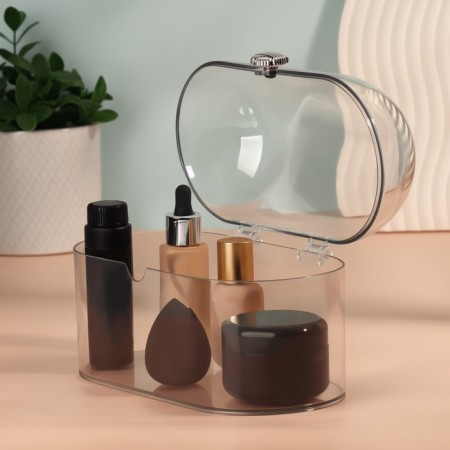 Organizer for storing cosmetics "chest", 1 section, 22 × 12 × 14 cm, transparent-1