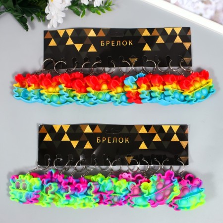 Trick Rubber Antistress (endless pimpa) "Multi -colored" MIX 5x6x1.3 cm-3