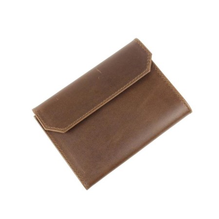 Passport cover on the button, brown color