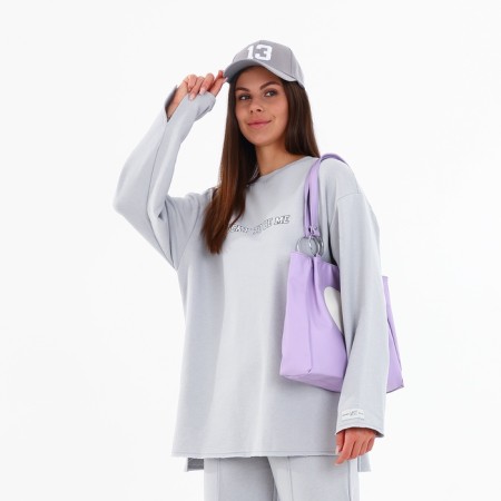 Bag-shop with zipper color purple-6