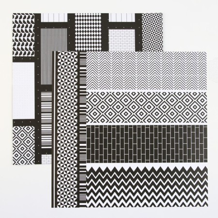 A set of paper for scrapbooking "Bright geometry", 12 sheets, 30.5 x 30.5 cm, 180 g/m²-5