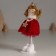Interior doll "Angel in a red dress, with an asterisk" 5x7.2x15.5 cm