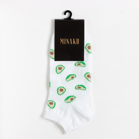 Women's socks minku "avocado", white color, size 36-37 (23 cm)-2