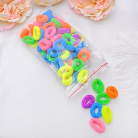 Hair elastic bands "Mahrushka" (set of 72 pcs. ± 10 pcs.) Rainbow, mix-1