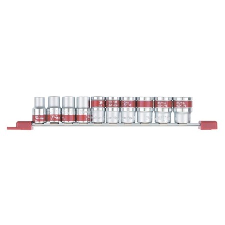 A set of end heads Matrix, 1/2 ", 6 grades, CRV, 10 pcs., 10-22 mm