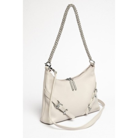 Bag Cross-Body Women's, genuine leather, Ludor beige, 26x5x17 cm-1