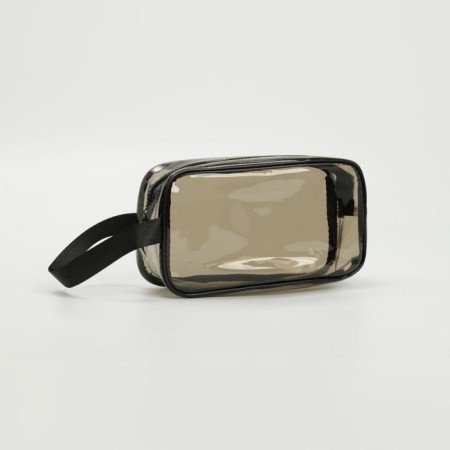Cosmetic bag with lightning, black/transparent color