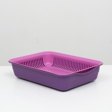 Toilet with a grid, 35.5x26x7 cm, purple tray/pink grid
