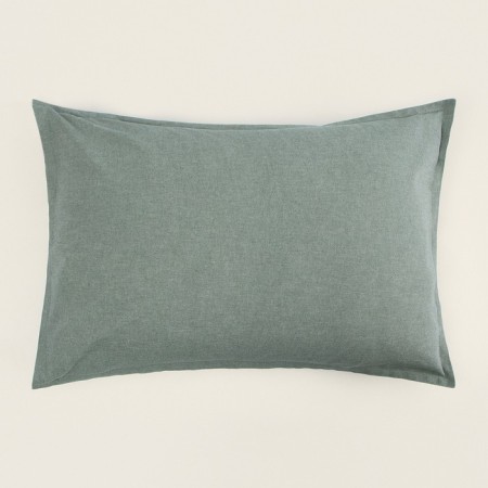 Pillowcase SL Home "Denim" 50*70+2 cm, central olive, 100% greedy cotton-5