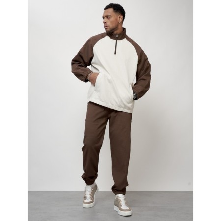 Male tracksuit, size 50, brown color-8