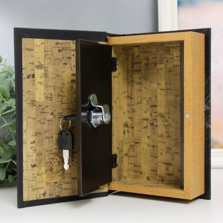 Safe-book wood to the leatherette "Peacock" 21x13x5 cm-3