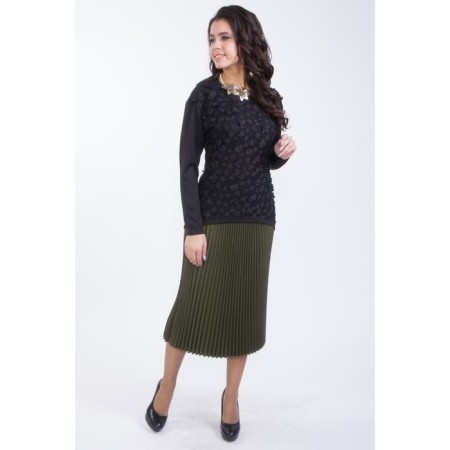 Female skirt, size 44, green color-1