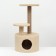 Complex for cats with a claw, with a round house, 2 shelves, 42 x 42 x 90 cm, beige