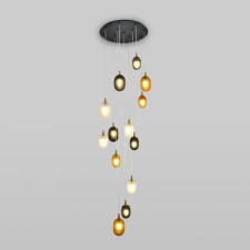 Suspended lamp Eurosvet PineApple 50266, E14, 13x40W, 700x700 mm, black color