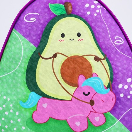 Baby backpack for a girl "Avocado on Pony", 23x20.5 cm-3