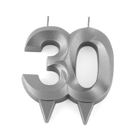 Candle in the cake jubilee "line", number 30, graphite, 6.5 cm-2