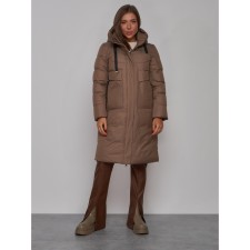 Coat insulated winter female, size 42, brown color
