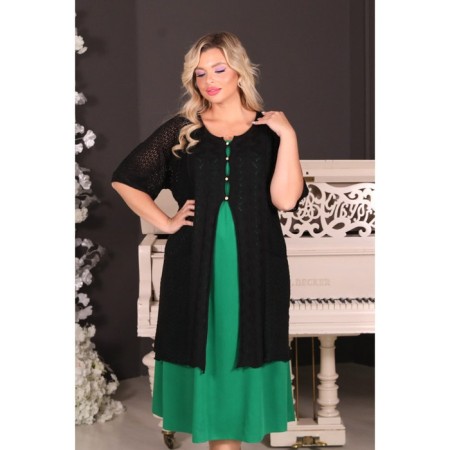 Cardigan female, size 56, black color-7