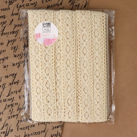 Knitted lace, 25 mm × 15 ± 1 m, beige color-4